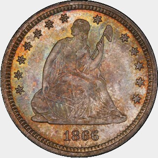 1866  Quarter Dollar obverse