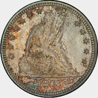 1873-CC  Quarter Dollar obverse