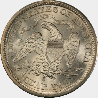 1873-S  Quarter Dollar reverse