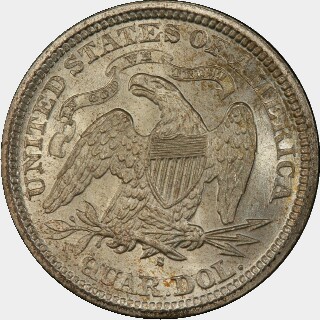 1874-S  Quarter Dollar reverse