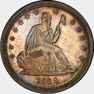 1838 Proof Quarter Dollar obverse
