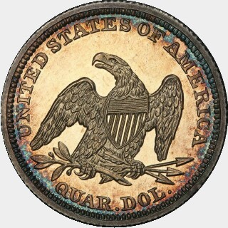 1842 Proof Quarter Dollar reverse