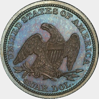 1843 Proof Quarter Dollar reverse