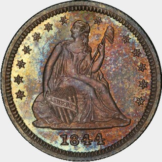 1844 Proof Quarter Dollar obverse