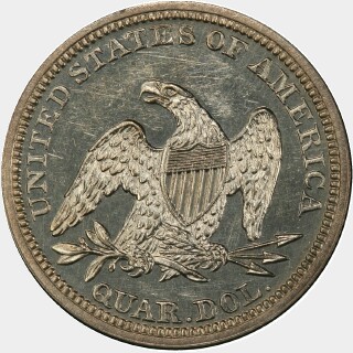 1845 Proof Quarter Dollar reverse