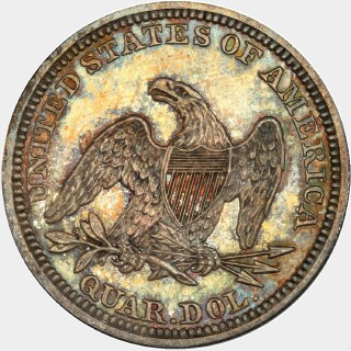 1847 Proof Quarter Dollar reverse