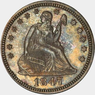 1847 Proof Quarter Dollar obverse