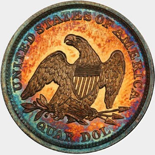 1855 Proof Quarter Dollar reverse