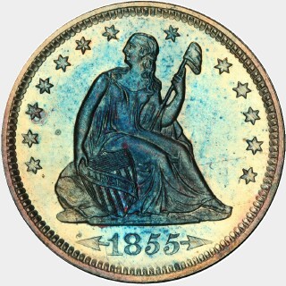1855 Proof Quarter Dollar obverse