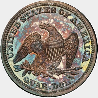 1857 Proof Quarter Dollar reverse