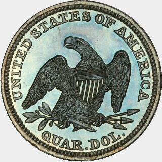 1858 Proof Quarter Dollar reverse