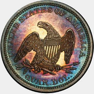 1860 Proof Quarter Dollar reverse