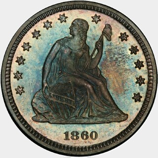 1860 Proof Quarter Dollar obverse