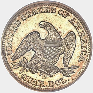 1855-S Specimen Quarter Dollar reverse