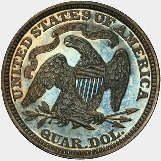 1866 Proof Quarter Dollar reverse