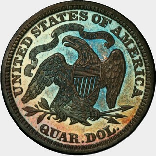 1873 Proof Quarter Dollar reverse