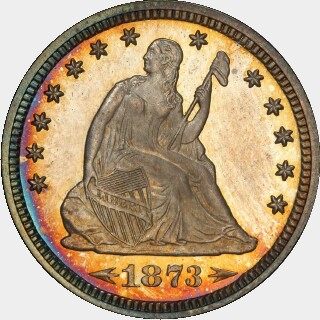 1873 Proof Quarter Dollar obverse