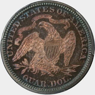 1874 Proof Quarter Dollar reverse