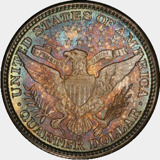 1892-O  Quarter Dollar reverse