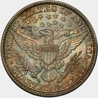 1892-S  Quarter Dollar reverse