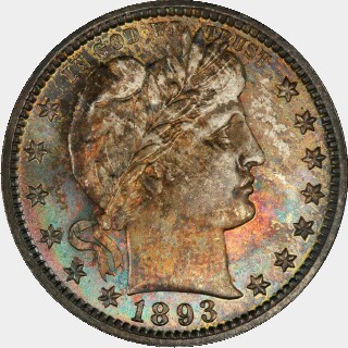 1893  Quarter Dollar obverse