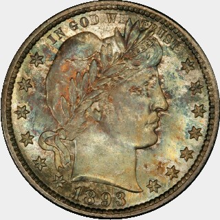 1893-S  Quarter Dollar obverse