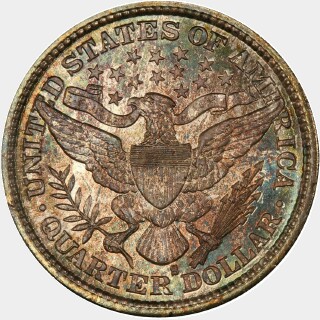 1894-S  Quarter Dollar reverse
