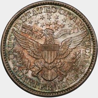 1895-S  Quarter Dollar reverse