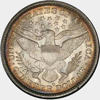 1896-O  Quarter Dollar reverse
