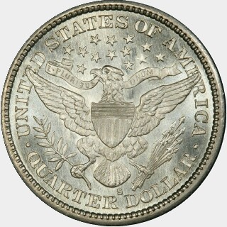 1896-S  Quarter Dollar reverse