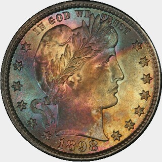 1898  Quarter Dollar obverse