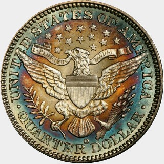 1901-O  Quarter Dollar reverse