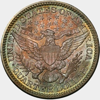 1904-O  Quarter Dollar reverse