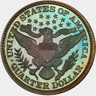 1892 Proof Quarter Dollar reverse