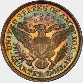 1893 Proof Quarter Dollar reverse