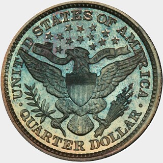 1895 Proof Quarter Dollar reverse