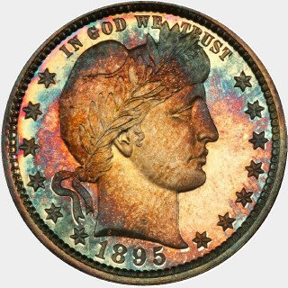 1895 Proof Quarter Dollar obverse