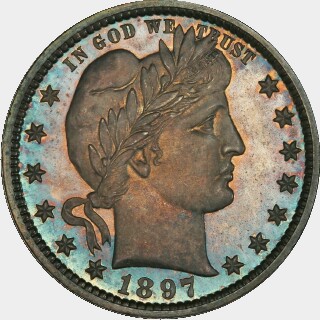 1897 Proof Quarter Dollar obverse