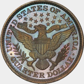 1898 Proof Quarter Dollar reverse