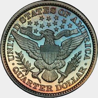 1899 Proof Quarter Dollar reverse
