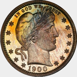 1900 Proof Quarter Dollar obverse