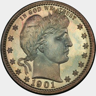 1901 Proof Quarter Dollar obverse