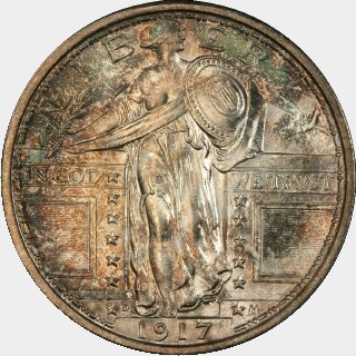 1917-D  Quarter Dollar obverse
