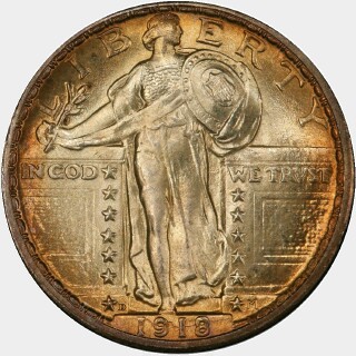 1918-D  Quarter Dollar obverse