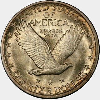 1919-D  Quarter Dollar reverse
