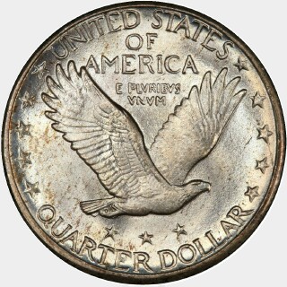 1920-D  Quarter Dollar reverse