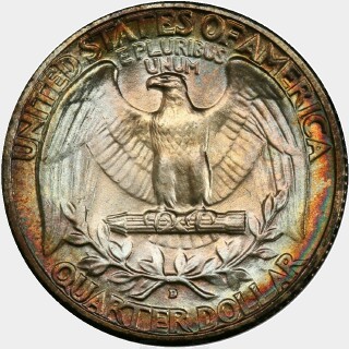 1934-D  Quarter Dollar reverse