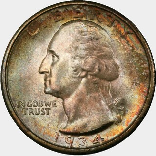 1934-D  Quarter Dollar obverse