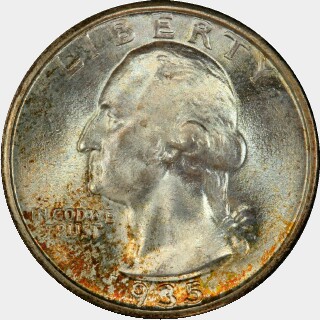 1935-D  Quarter Dollar obverse