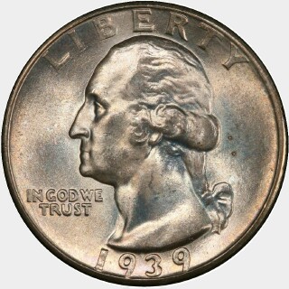 1939-D  Quarter Dollar obverse